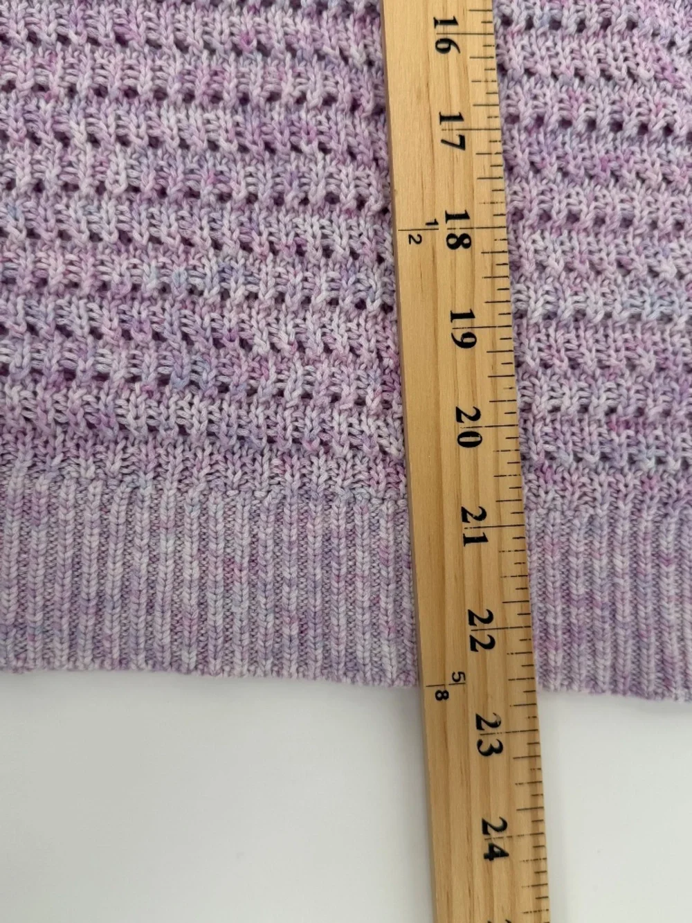Talbots Sweater Women XL Pink Purple Long Sleeve Open Knit Pullover Round Neck